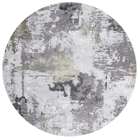 Safavieh Craft Contemporary Power Loomed Round Rug; Grey & Green - 4 x 4 ft. CFT820Y-4R